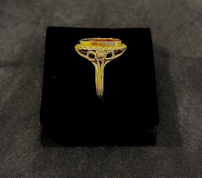 Oud-Romeins Steen Intaglio, in een moderne 18-karaats gouden, Bijoux, Sacs & Beauté, Bijoux anciens