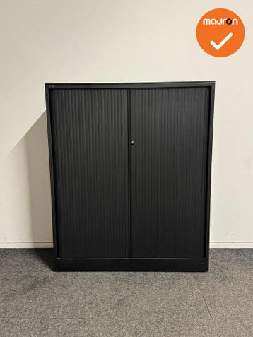 Roldeurkast - Ahrend - 144x120x45cm - zwart, Werkplek, Ophalen of Verzenden, Gebruikt, Kast