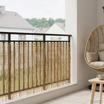 vidaXL Tuinhek Gecarboniseerd 600 x 90 cm Riet, Tuin en Terras, Verzenden, Nieuw