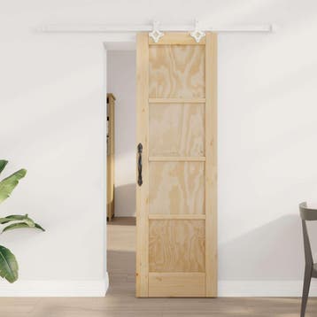 vidaXL Schuifdeur Natuurlijk en Wit 61 x 198,5 cm Massief, Verzenden, Nieuw