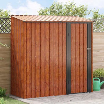 vidaXL Tuinhuisjes Bruin 203 x 85,5 x 200 cm Metaal, Tuin en Terras, Tuinhuizen, Verzenden, Nieuw