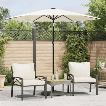 vidaXL Parasol met stalen paal 223x223x213 cm wit, Verzenden