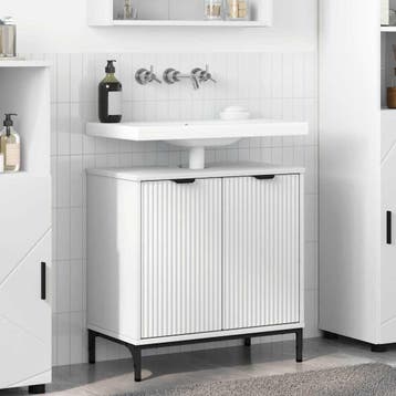 vidaXL Wastafel kabinet voor de badkamer Wit 60,5 x 33,5 x, Verzenden, Nieuw