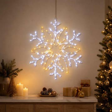 vidaXL Kerstverlichting sneeuwvlok LOVIISA 140 LEDs Koel, Diversen, Verzenden, Nieuw