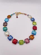 Murano-glas, Zilver - Halsketting - Murano-glas en zilver