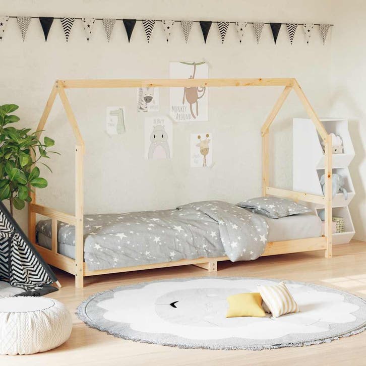 vidaXL Kinderbedframe 80x200 cm massief grenenhout, Enfants & Bébés, Chambre d'enfant | Lits, Envoi