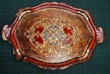 Dienblad (7) - Papier-maché - Italiaanse decoratieve, Antiek en Kunst