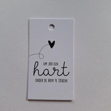 3x Cadeaulabel  Om jou een HART onder de riem te steken, Verzenden