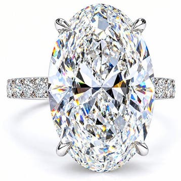 Zonder minimumprijs - Ring - 18 karaat Witgoud - 12.07ct., Handtassen en Accessoires, Nieuw