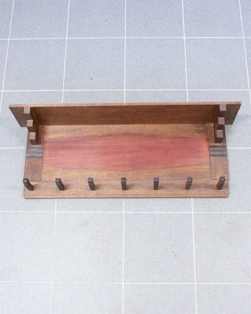 Art Deco kapstok met hoedenplank en 7 haken - Genneper Molen