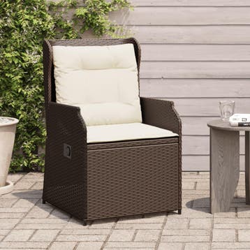 vidaXL Tuinstoelen 2 st verstelbaar met kussens poly rattan, Verzenden
