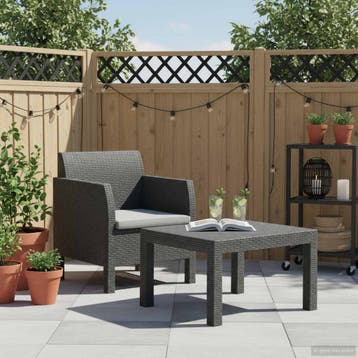 vidaXL 2-delige Loungeset met kussen PP rattan, Verzenden, Nieuw, Loungeset