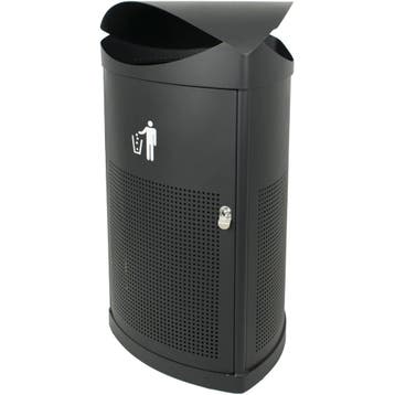 Afvalbak | Staal | Zwart | 60L | Open | 495x500x960(h)mm, Verzenden