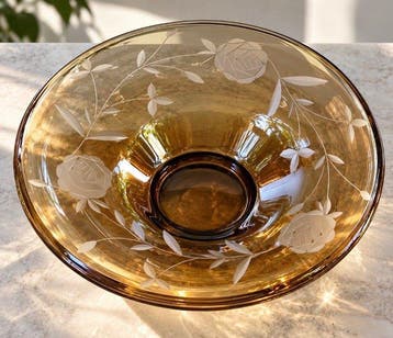 Vaas - Glas - Art Deco fruitschaal