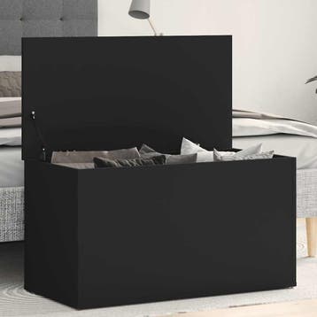 vidaXL Opbergkist 84x42x46 cm bewerkt hout zwart, Huis en Inrichting, Kasten | Overige, Verzenden, Nieuw