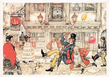 Anton Pieck - Nederlandse illustrator - Ansichtkaart -, Gelopen