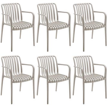 tectake Tuinstoelen Alcudia, weerbestendig, stapelbaar - tau, Verzenden