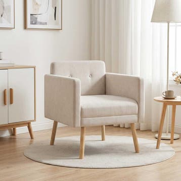 vidaXL Accentstoel Crèmekleurig Chenille Stof, Verzenden