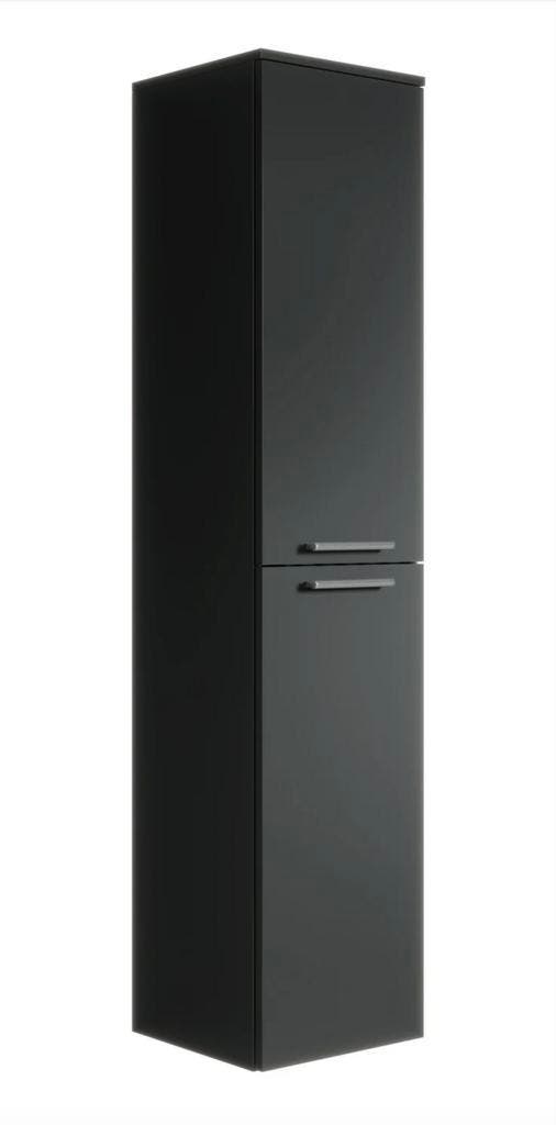 WEBO Badkamerkast 30 x 30 x 160 cm Zwart Hangende Kolomkast, Huis en Inrichting, Badkamer | Badkamermeubels, 25 tot 50 cm, Nieuw