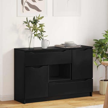 vidaXL Dressoir Zwart 100 x 30 x 65,6 Bewerkt hout, Huis en Inrichting, Kasten | Dressoirs, Verzenden, Nieuw