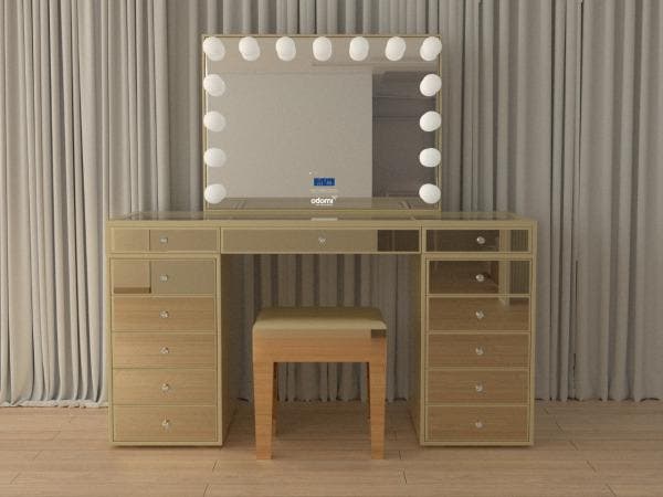 Veiling - Luxe kaptafel met verlichting - Goudkleurig - Incl, Huis en Inrichting, Tafels | Kaptafels