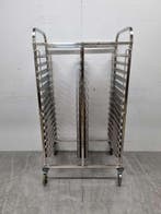 Chariot à double étagère en acier inoxydable 30 x 60/40 cm, Verzenden