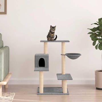 vidaXL Kattenmeubel met sisal krabpalen 82,5 cm lichtgrijs, Verzenden, Nieuw