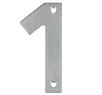 Huisnummer 1 opschroefbaar 100 mm rvs, Nieuw, Overige materialen, Klink of Kruk