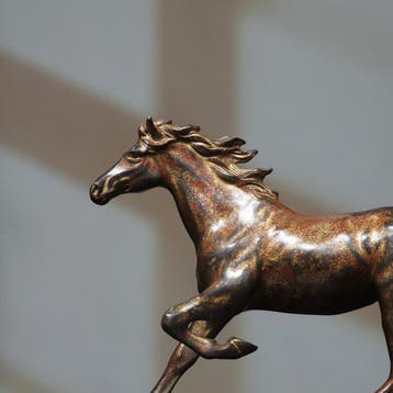 Beeld, Lopend paard 22 cm - 13 cm - Brons
