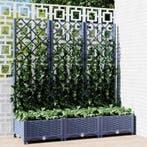 vidaXL Plantenbak met latwerk 120x40x121,5 cm polypropeen, Verzenden, Nieuw