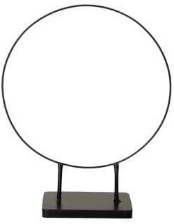 Metalen frame ring op voet dubbele poot zwart ø38x48 cm per