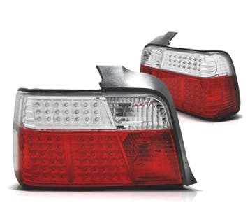 Feux Arrière Pour Bmw Série 3 E36 91-99 Led Rouge Chromé, Verzenden