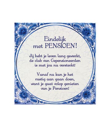 Delfts Blauw Tegel Pensioen 14,5cm, Verzenden, Nieuw