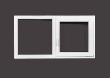 PVC raam vast-draaikiep b150xh80 cm Wit, Ophalen of Verzenden, Gevelraam of Ruit