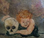 Panneau - Bois - Memento mori - XIX, Antiquités & Art