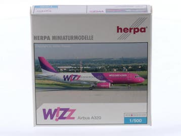 Schaal 1:500 Herpa 514606 Wizz Airbus A320 Reg. HA-LPA #7457, Ophalen of Verzenden