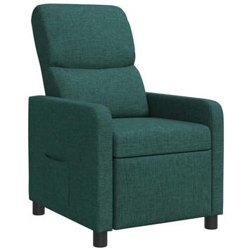vidaXL Recliner Donkergroen Stof, Verzenden