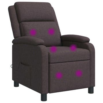 vidaXL Massage Relaxstoel Donkerbruin Stof, Verzenden