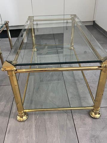 Table basse (4) - Laiton, Verre, Maison & Meubles