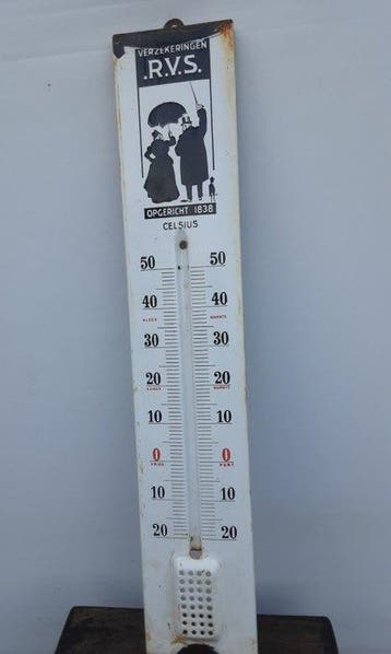 Foremail - Thermometre - R.v.s - Reclamebord - Emaille, Antiek en Kunst