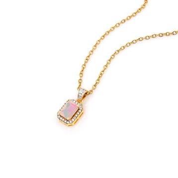 Pendentif - 14 carats Or jaune - 0.91ct. tw. Opale - Diamant