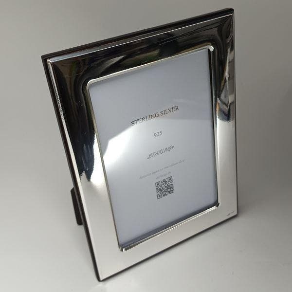 Cadre photo - Cadre photo simple poli en argent sterling, Antiquités & Art, Antiquités | Argent & Or