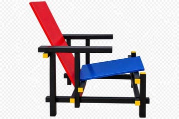 Vitra - Gerrit Rietveld - Stoel - Rode en blauwe Stoel -
