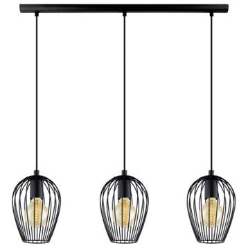 Eglo Hanglamp Newtown Staal Zwart | IP20 - Geschikt voor 3x, Verzenden