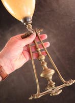 Antieke draaibare gimbal - Lampe - Bronze, Verre, Antiquités & Art