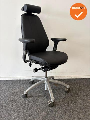 RH Logic 400 - Nieuwe zwarte kunstleren bekleding - Met hoof, Werkplek, Ophalen of Verzenden, Gebruikt, Stoel
