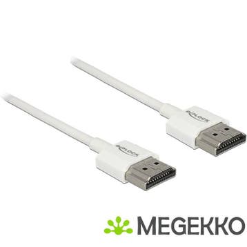 Delock 85137 2m HDMI HDMI Wit HDMI kabel, Verzenden, Nieuw