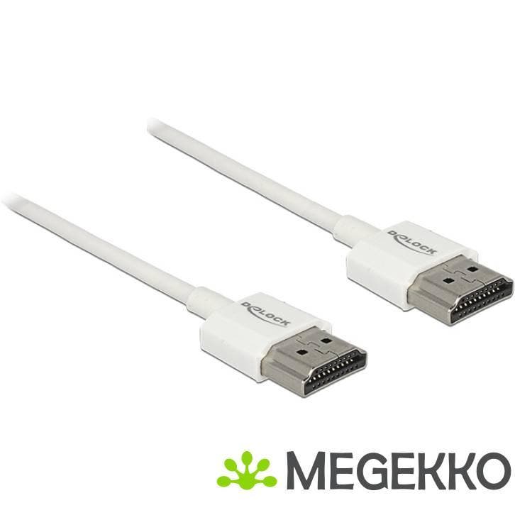 Delock 85137 2m HDMI HDMI Wit HDMI kabel, Computers en Software, Overige Computers en Software, Nieuw, Verzenden