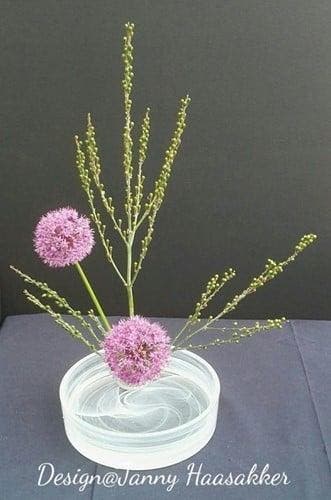 Schaal bowl Bicolor voor Ikebana zonder kenzan ca. 22 cm
