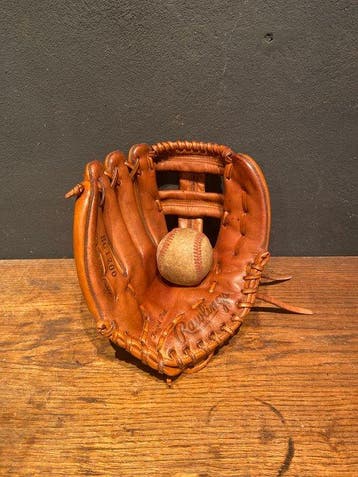 Vintage baseball glove - baseball ball - baseball handschoen, Nieuw